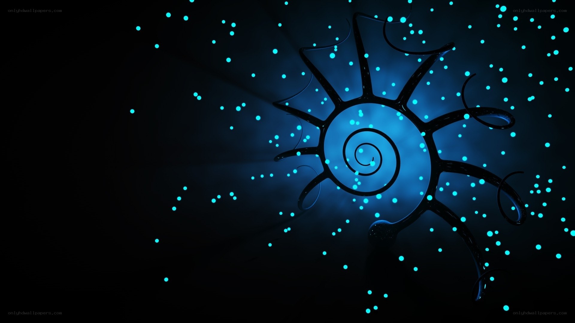 blue spiral star design