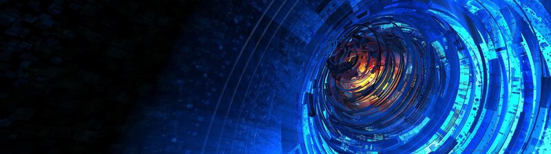 Blue Spiral Tunnel — Dramatic
