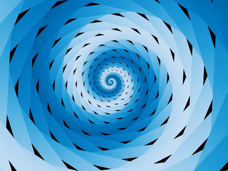 Blue Spiral Tunnel — Hypnotic, Abstract, Geometric
