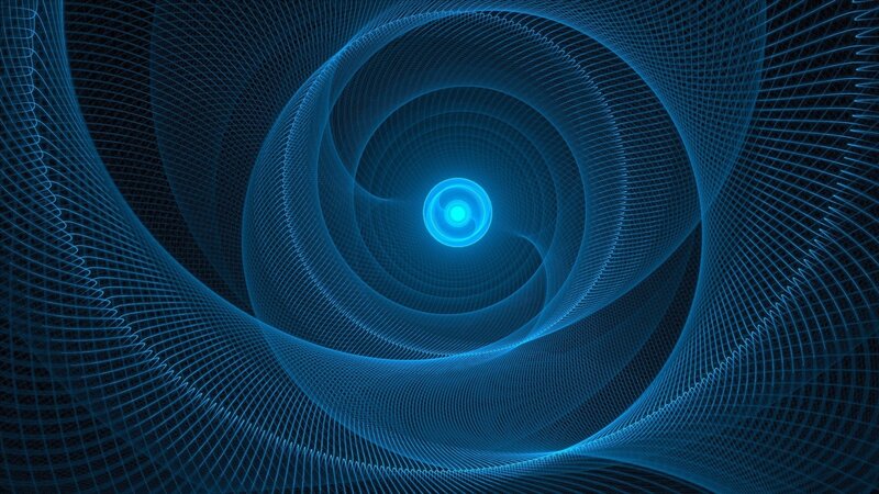 Blue Spiral Tunnel — Hypnotic, Digital Art, Light