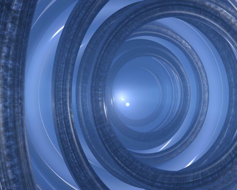 Blue Spiral Tunnel — Serene, 3d Render