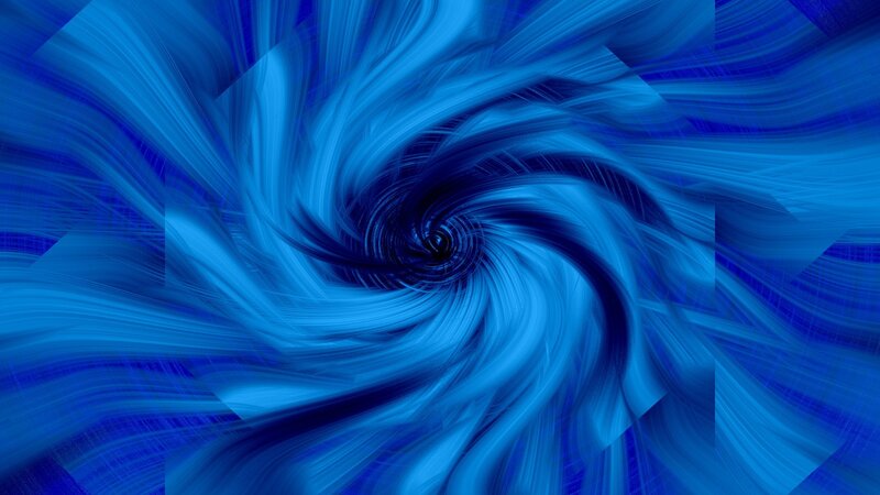 Blue Spiral Vortex — Dynamic, Abstract