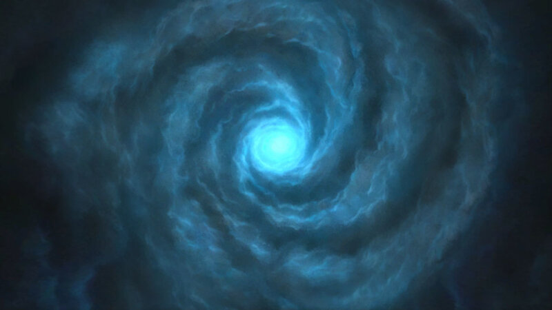 Blue Spiral Vortex — Mysterious, Digital Art