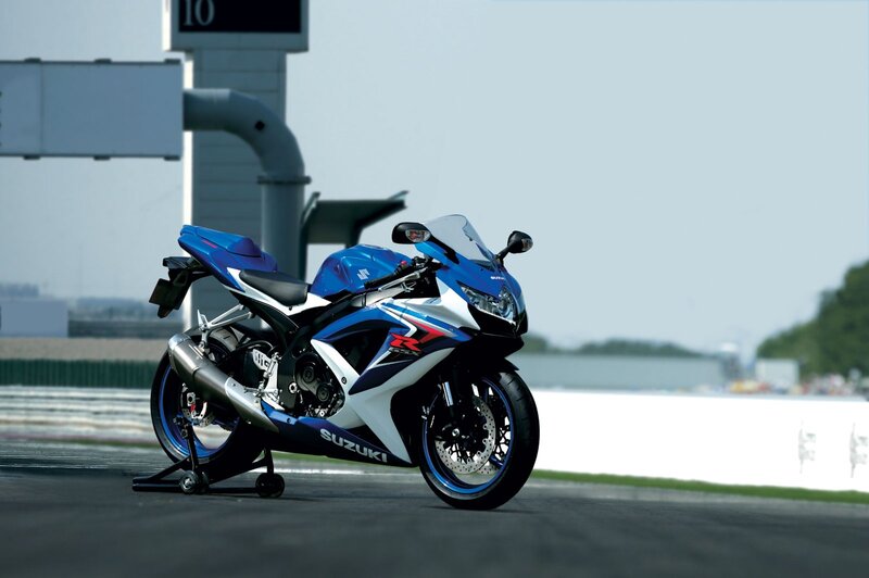 Blue Sport Motorcycle — Calm, Afternoon, Photograph, Race Track