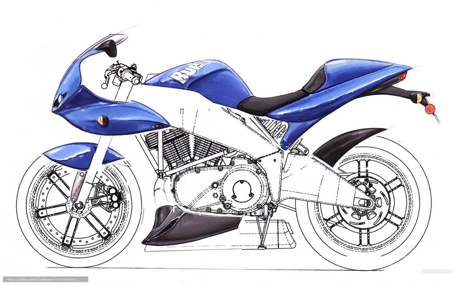 blue sport motorcycle design