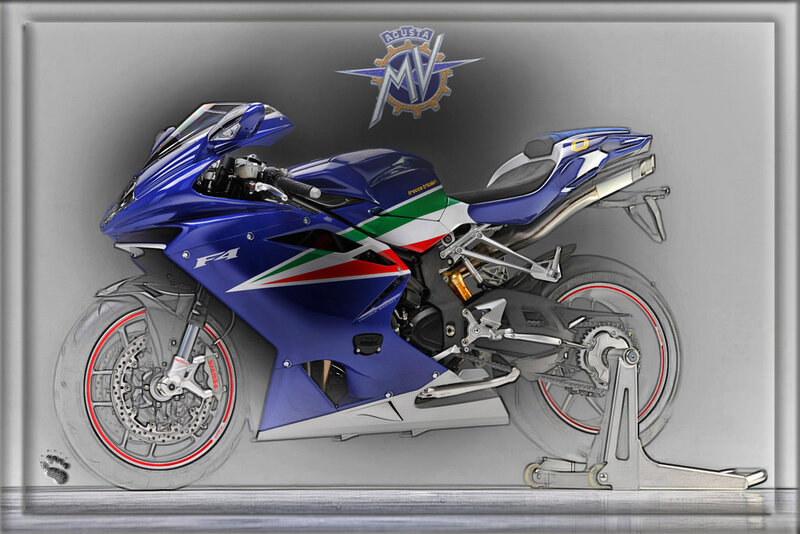 Blue Sport Motorcycle — Dramatic, Digital Art