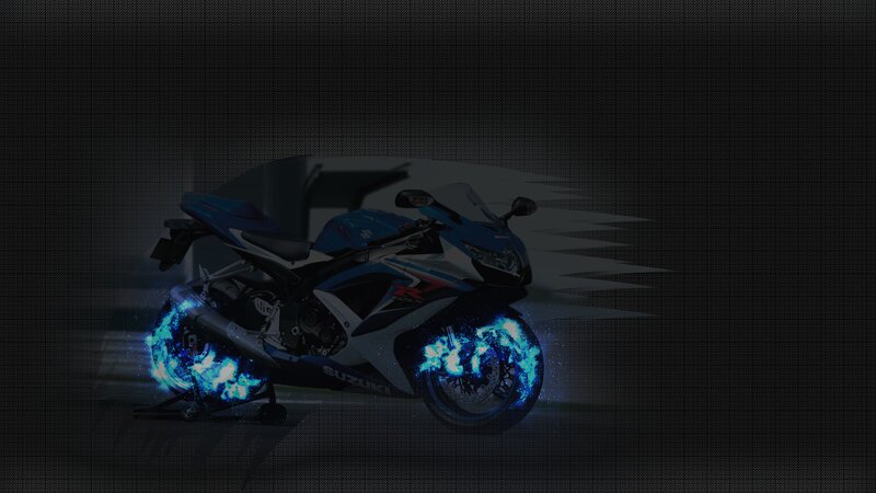 Blue Sport Motorcycle — Dramatic, Night, Digital Art