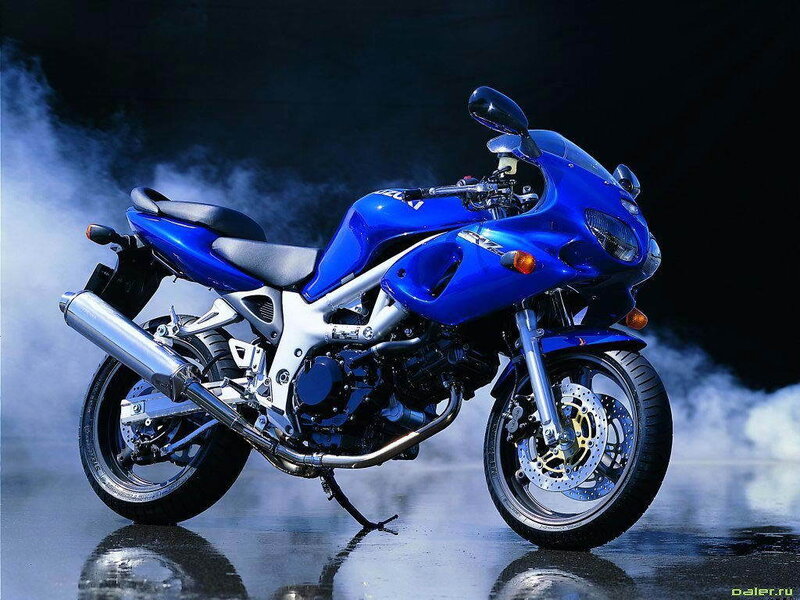Blue Sport Motorcycle — Dramatic, Night, Photograph, Smoke