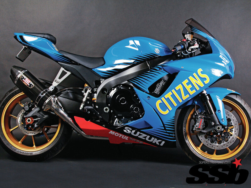 Blue Sport Motorcycle — Dramatic, Photograph, Exhaust