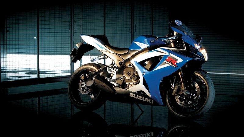Blue Sport Motorcycle — Dramatic, Photograph, Grid Wall