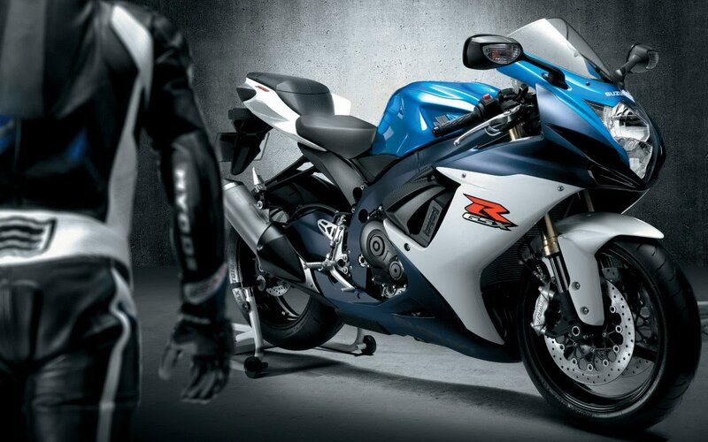 Blue Sport Motorcycle — Dramatic, Photograph, Rider