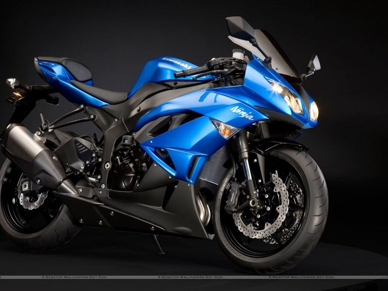 Blue Sport Motorcycle — Dramatic, Photograph