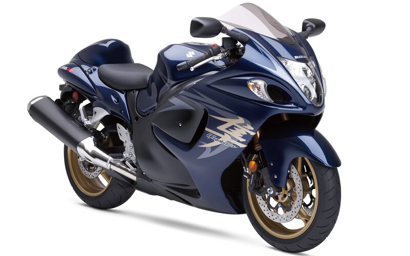 Blue Sport Motorcycle — Gold