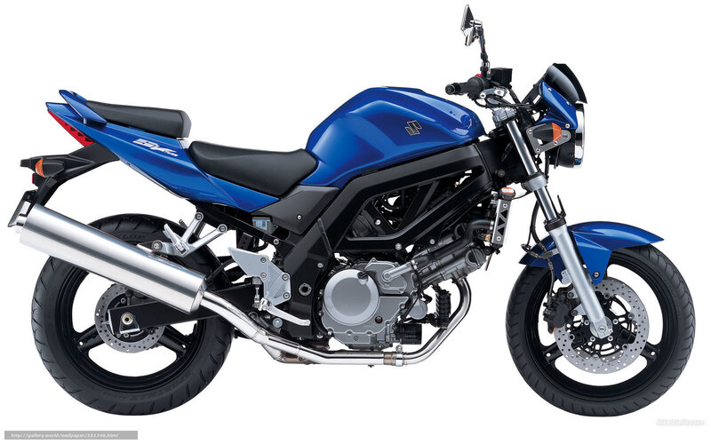 Blue Sport Motorcycle — Neutral, Photograph, Exhaust Pipe, Disc Brakes