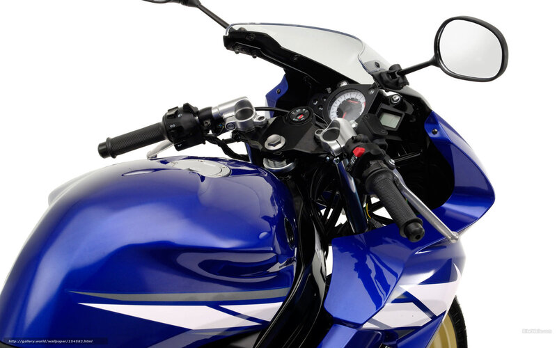 Blue Sport Motorcycle — Neutral, Photograph, Handlebars, Dashboard