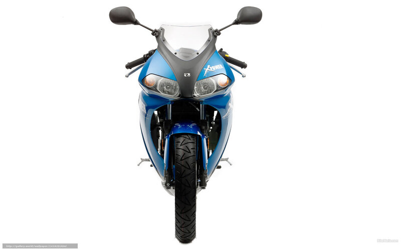 Blue Sport Motorcycle — Neutral, Photograph, Headlight, Mirror