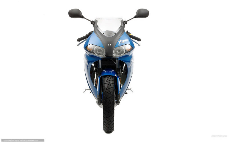 Blue Sport Motorcycle — Neutral, Photograph, Headlights