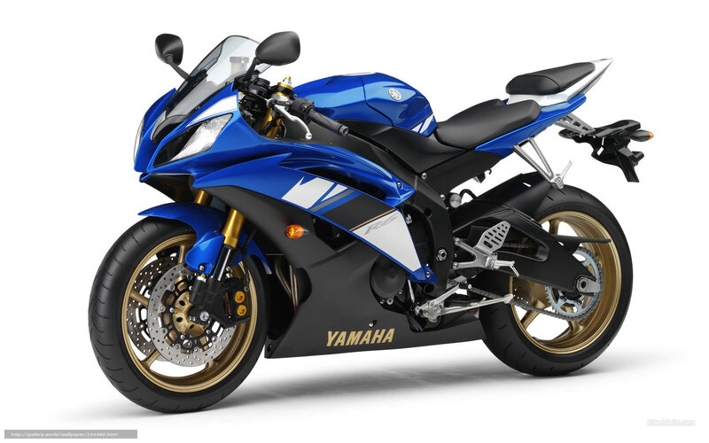 Blue Sport Motorcycle — Neutral, Photograph, Windshield, Gold Wheels