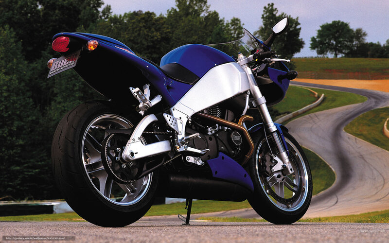 Blue sport motorcycle on track