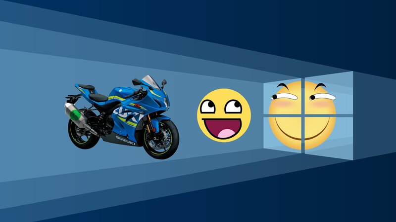 Blue Sport Motorcycle — Playful