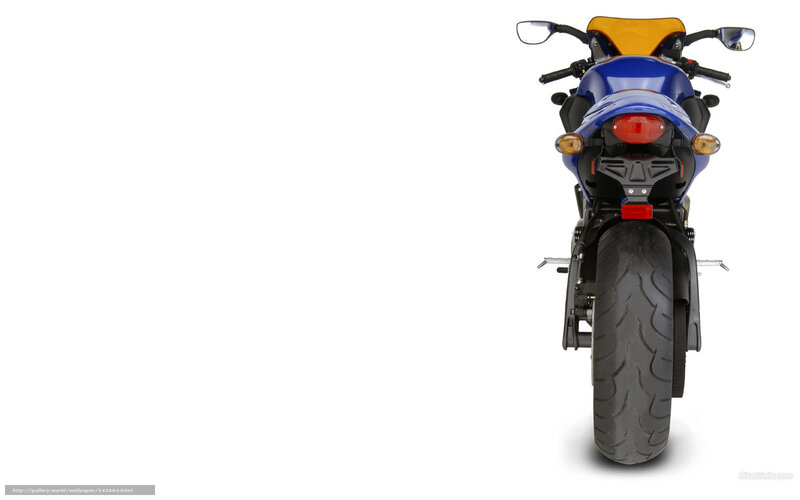blue sport motorcycle rear view