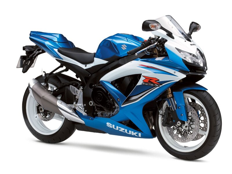 Blue Sport Motorcycle — Seat, White