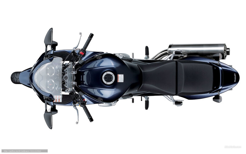 blue sport motorcycle top view