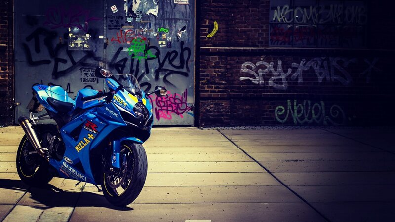 Blue Sport Motorcycle — Urban