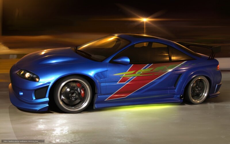 blue sports car at night