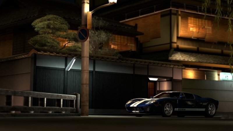 Blue Sports Car at Night — Black, Calm, 3d Render
