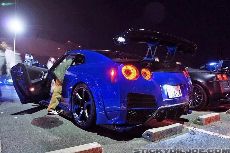 Blue Sports Car at Night — Dramatic, Photograph