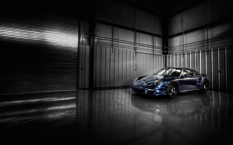 Blue Sports Car — Black, Dramatic, Photograph