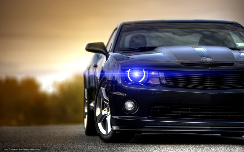 Blue Sports Car — Black, Dramatic, Sunset, Photograph