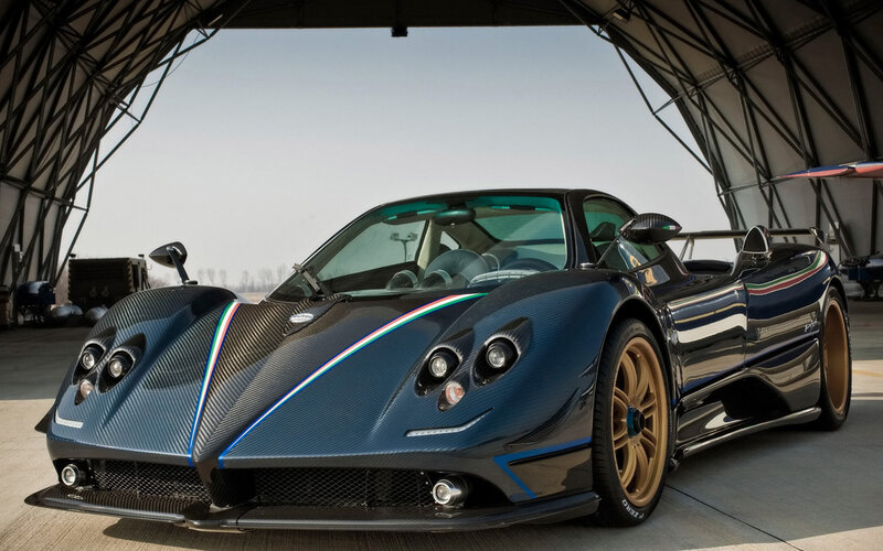 Blue Sports Car — Black