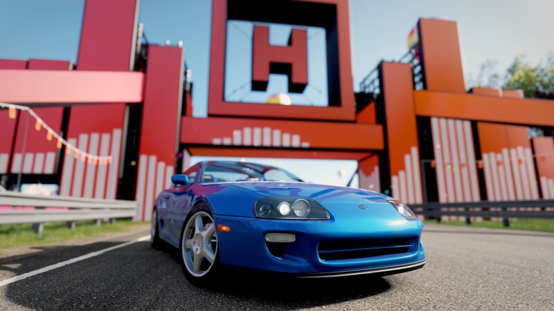 Blue Sports Car — Bright, Vibrant