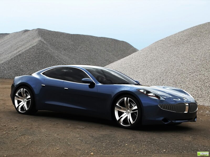 Blue Sports Car — Calm, Afternoon, 3d Render, Gravel Piles
