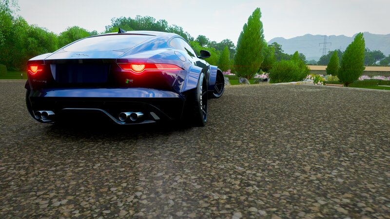 Blue Sports Car — Calm, Afternoon, 3d Render, Trees