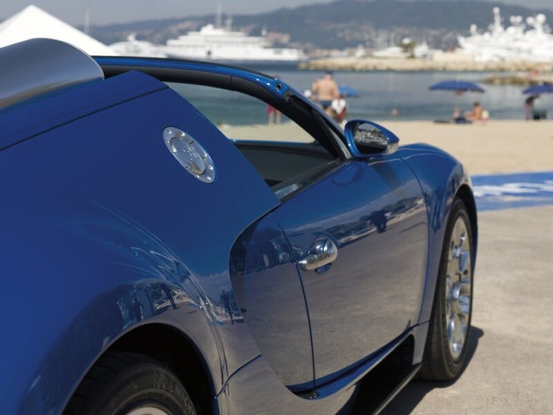 Blue Sports Car — Calm, Afternoon, Photograph, Beach