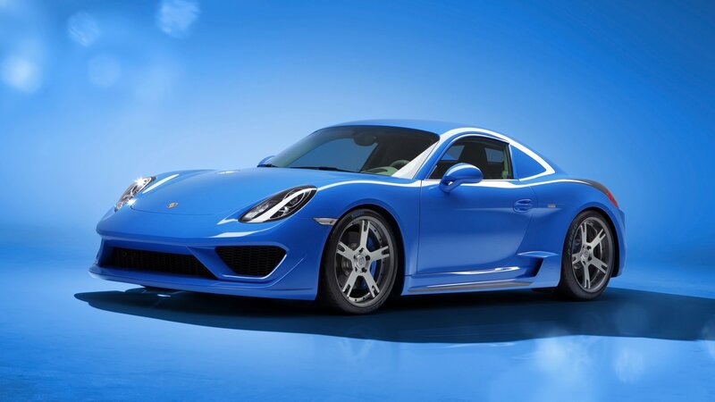 Blue Sports Car — Clean, Modern, 3d Render, Wheels