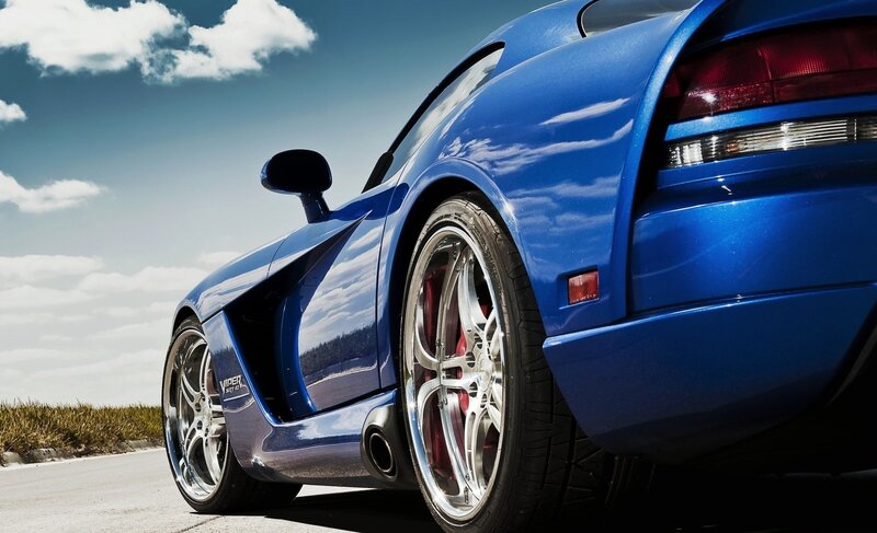 Blue Sports Car — Clouds