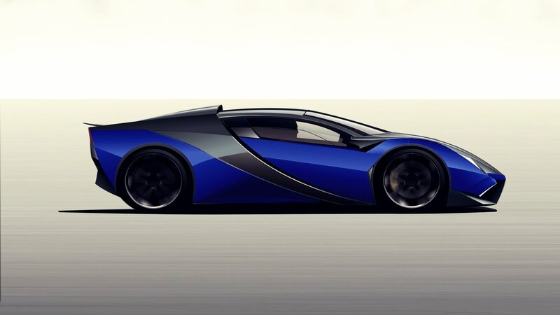 blue sports car concept