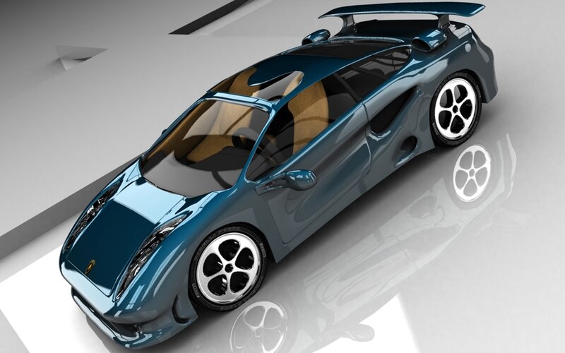 blue sports car concept