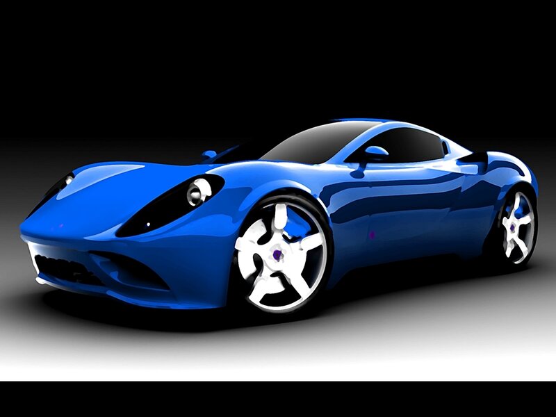 blue sports car concept