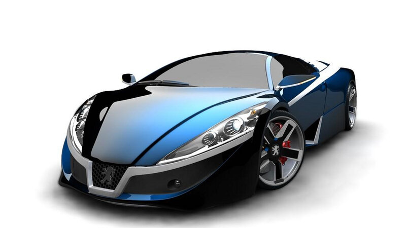 blue sports car concept