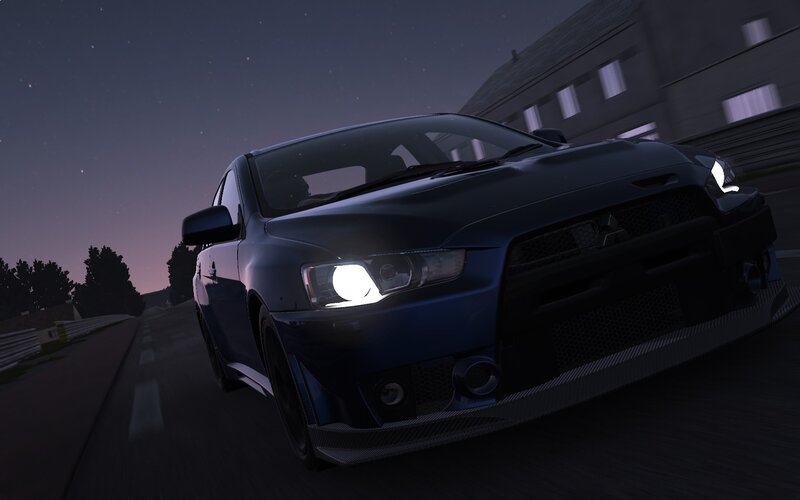 Blue Sports Car — Dark