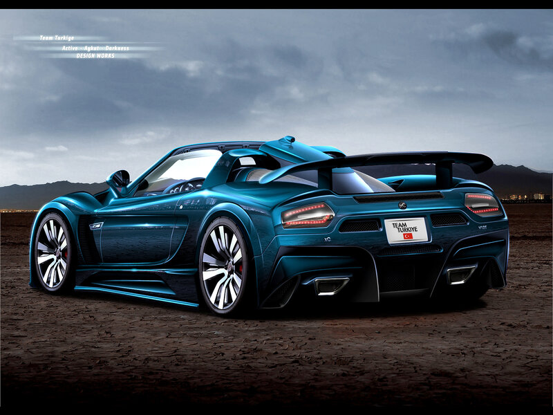 Blue sports car design