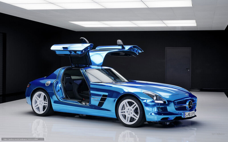 Blue Sports Car — Dramatic, 3d Render, Car Door, Garage