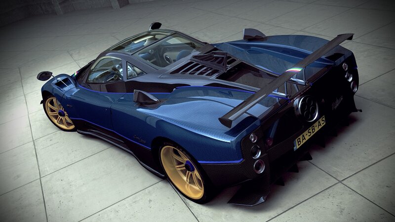 Blue Sports Car — Dramatic, 3d Render, Carbon Fiber
