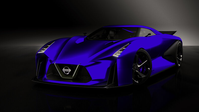 Blue Sports Car — Dramatic, 3d Render, Logo