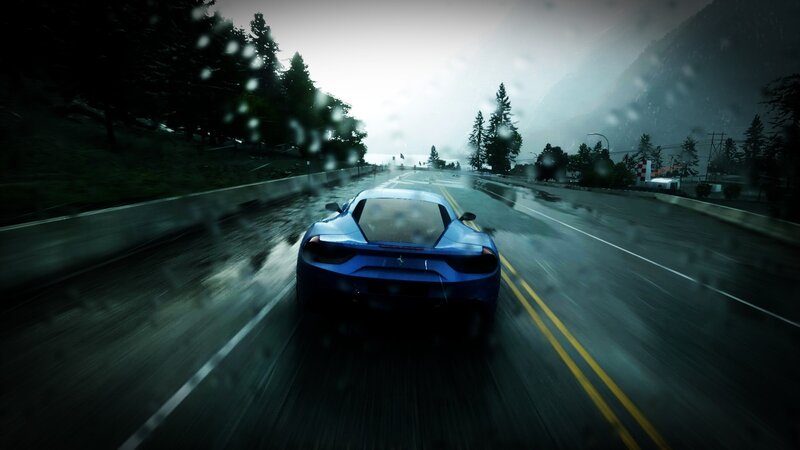 Blue Sports Car — Dramatic, 3d Render, Road